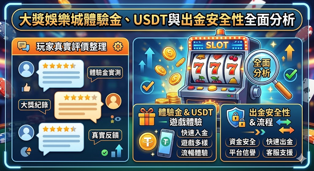 玩家真實評價整理：大獎娛樂城體驗金、USDT與出金安全性全面分析